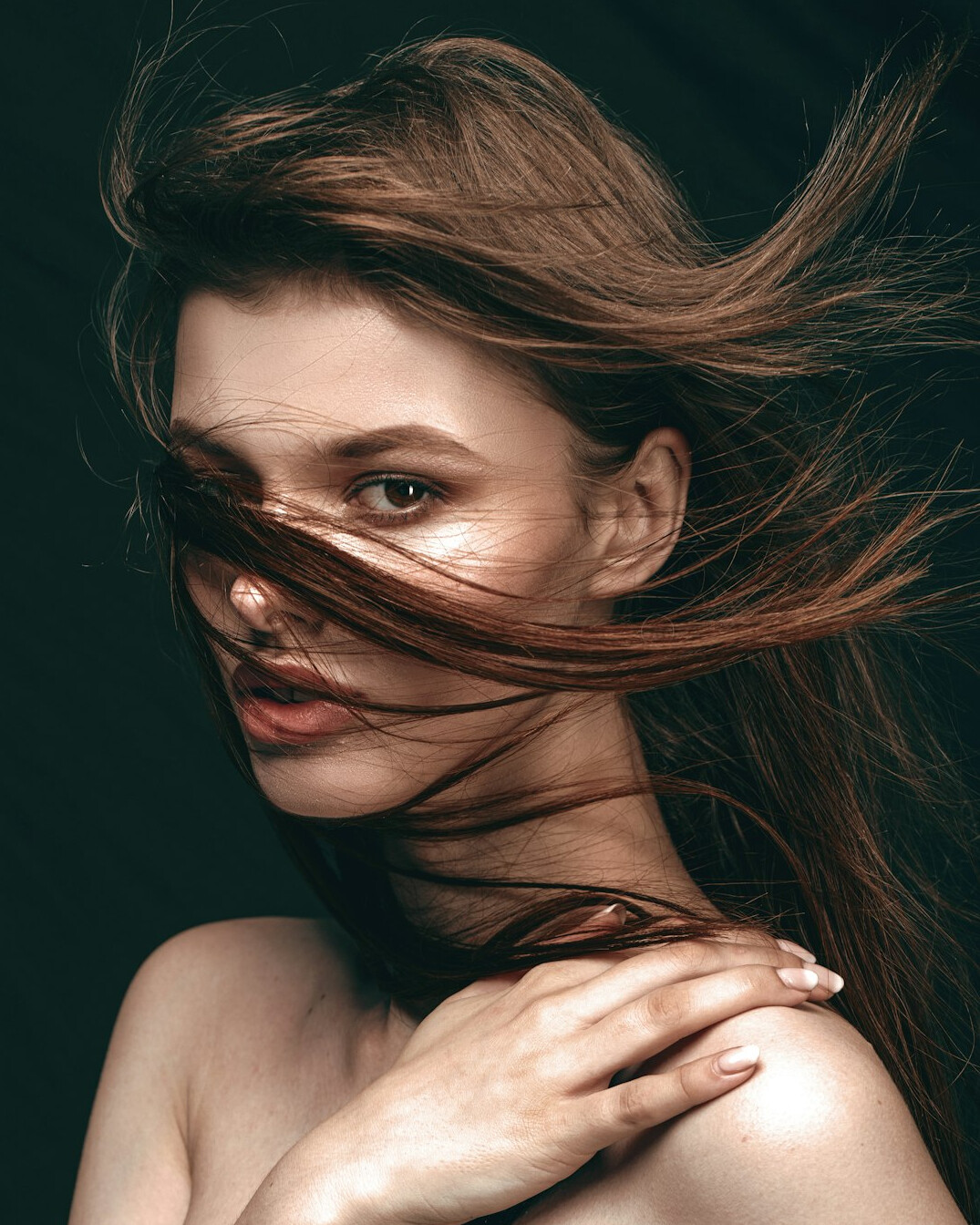 Portrait of a Croatian woman program coordinator with long brown hair