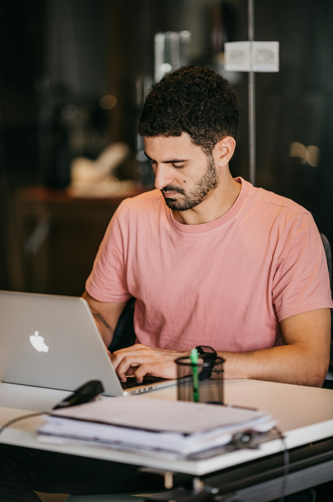 data scientist working on laptop